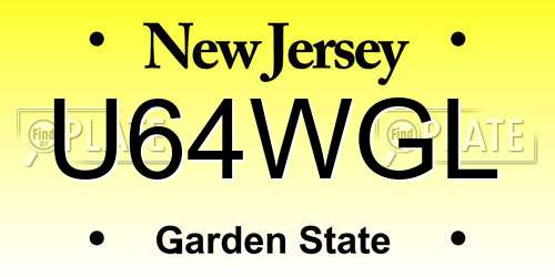 U64WGL New Jersey License Plate