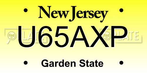 U65AXP New Jersey License Plate