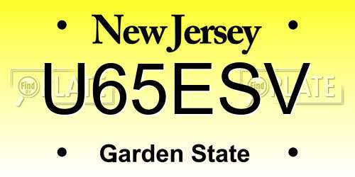 U65ESV New Jersey License Plate
