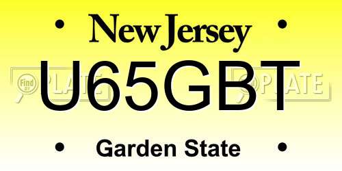 U65GBT New Jersey License Plate