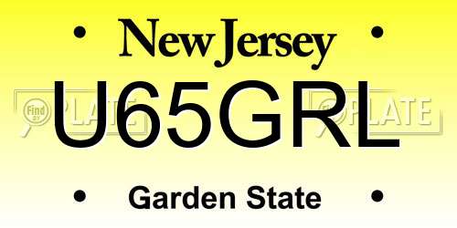 U65GRL New Jersey License Plate