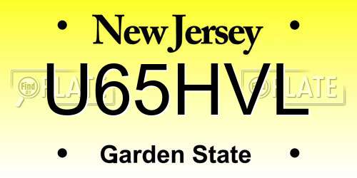 U65HVL New Jersey License Plate