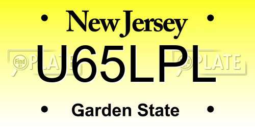 U65LPL New Jersey License Plate