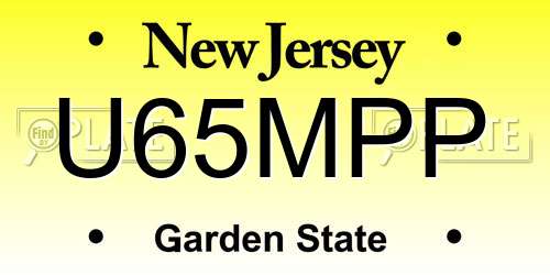 U65MPP New Jersey License Plate
