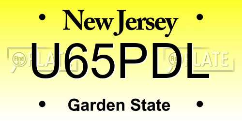 U65PDL New Jersey License Plate