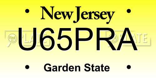 U65PRA New Jersey License Plate