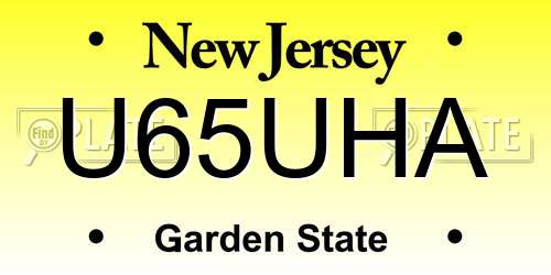 U65UHA New Jersey License Plate
