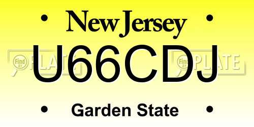U66CDJ New Jersey License Plate