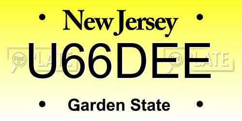 U66DEE New Jersey License Plate