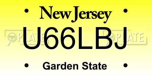 U66LBJ New Jersey License Plate