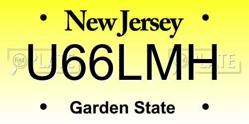 U66LMH New Jersey License Plate