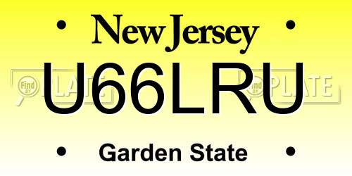 U66LRU New Jersey License Plate