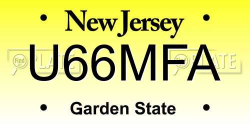 U66MFA New Jersey License Plate