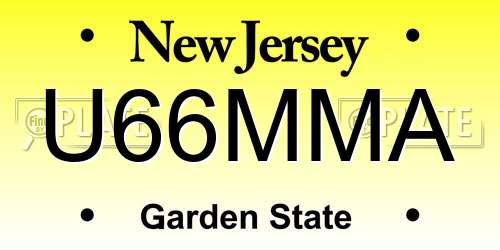 U66MMA New Jersey License Plate
