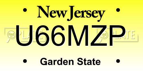 U66MZP New Jersey License Plate
