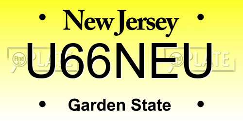 U66NEU New Jersey License Plate