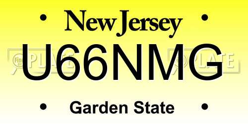 U66NMG New Jersey License Plate