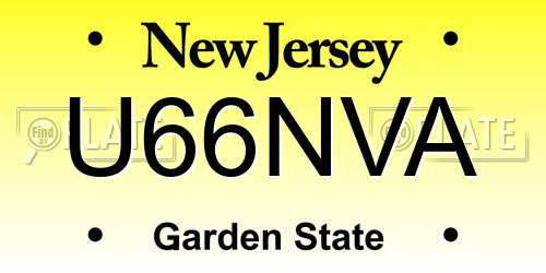 U66NVA New Jersey License Plate