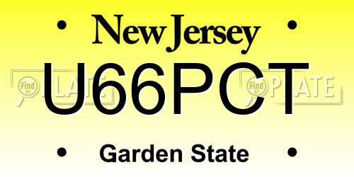 U66PCT New Jersey License Plate