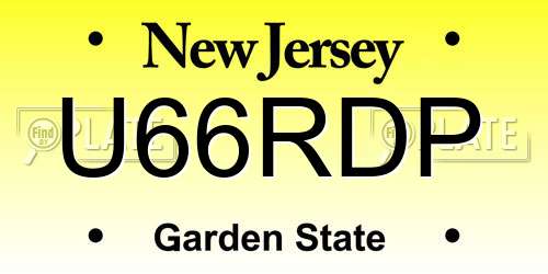 U66RDP New Jersey License Plate