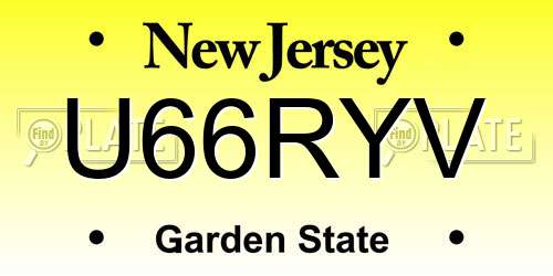 U66RYV New Jersey License Plate