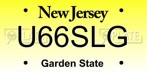 U66SLG New Jersey License Plate