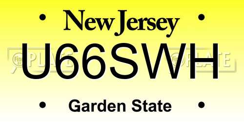 U66SWH New Jersey License Plate