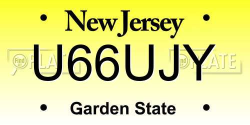 U66UJY New Jersey License Plate