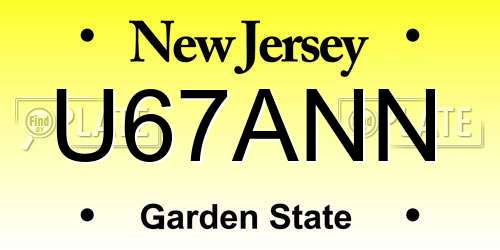 U67ANN New Jersey License Plate