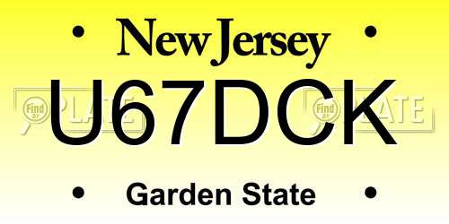 U67DCK New Jersey License Plate
