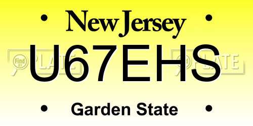 U67EHS New Jersey License Plate