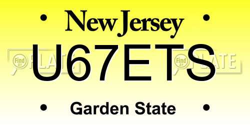 U67ETS New Jersey License Plate