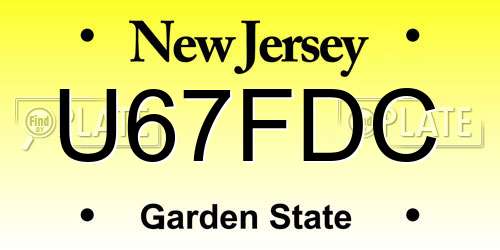 U67FDC New Jersey License Plate