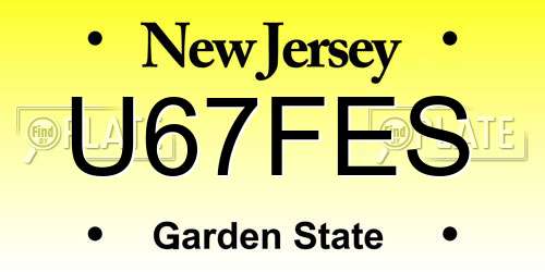 U67FES New Jersey License Plate