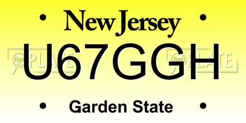 U67GGH New Jersey License Plate