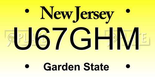 U67GHM New Jersey License Plate