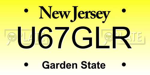 U67GLR New Jersey License Plate
