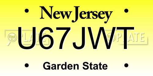 U67JWT New Jersey License Plate