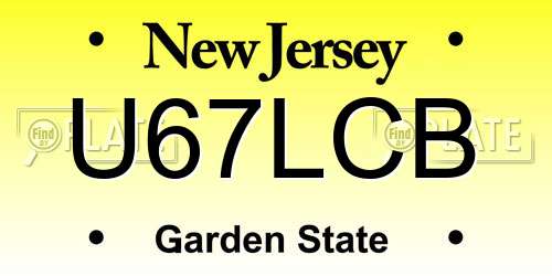 U67LCB New Jersey License Plate