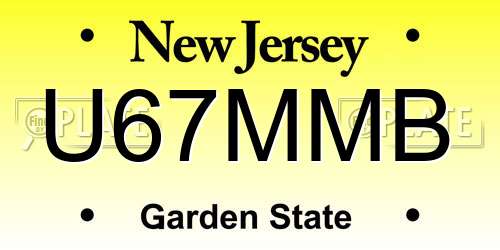 U67MMB New Jersey License Plate