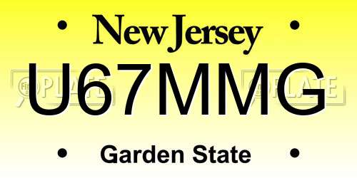 U67MMG New Jersey License Plate