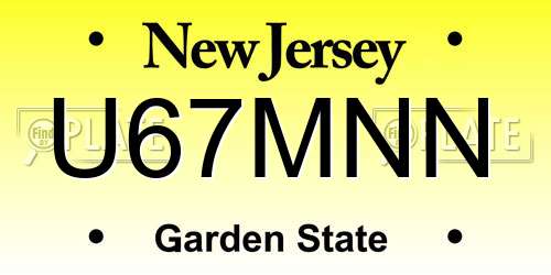 U67MNN New Jersey License Plate