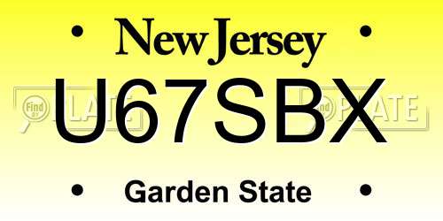 U67SBX New Jersey License Plate