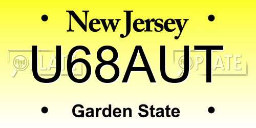 U68AUT New Jersey License Plate