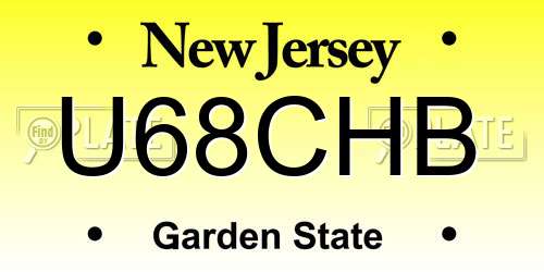 U68CHB New Jersey License Plate