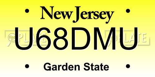 U68DMU New Jersey License Plate