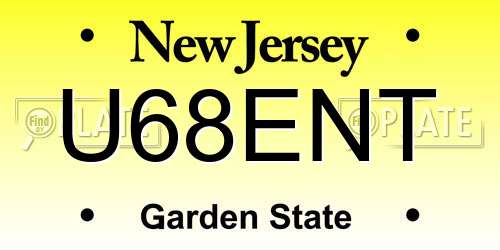 U68ENT New Jersey License Plate