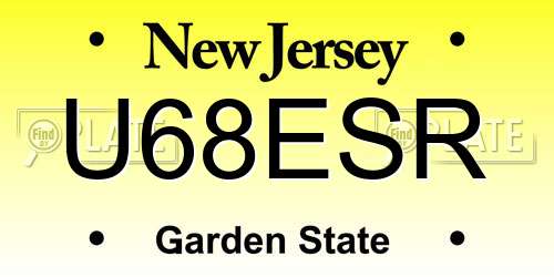 U68ESR New Jersey License Plate