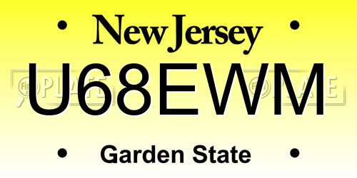 U68EWM New Jersey License Plate