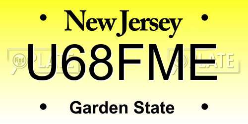 U68FME New Jersey License Plate